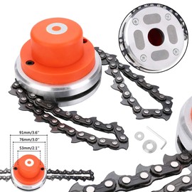 65Mn Trimmer Head Coil Chain Lines Brush Cutter Weed Eater Grass Replacement Attachment 1 inch/25.4mm Mounting Hole Universal fit for Gas Trimmers Lawnmower(Red)