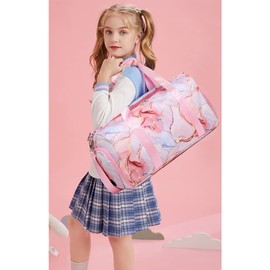 Travel Duffle Bag Sports Bag Girl Teens Weekender Overnight Bag Dance Bag Gymnastics Bag Women Travel Bag with Waterproof Pocket and Shoes Compartment