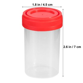 Baluue Specimen Cup with Lid, 20pcs Urine Container Without Lable 60ml Medical Sample Cup Sterile Urine Cup for Laboratory Medical Use (Random Color)