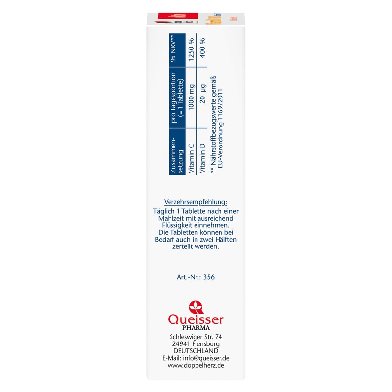 Doppelherz Vitamin C 1000 - High Dose Dietary Supplement Tablets