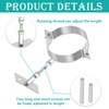 2 Sets 6 Inch Adjustable Pipe Bracket, Heavy Duty Galvanized