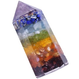 mookaitedecor Reiki Pointed Polished Crystal Sticks 6 Facets Meditation Decoration 7 Chakra 2 Pcs