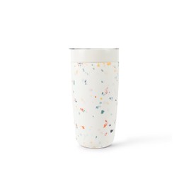 W&P Porter Insulated Tumbler 20 oz | No Metallic Aftertaste Ceramic Coated for Water, Coffee, & Tea | Wide Mouth Vacuum Insulated | Dishwasher Safe, Cream Terrazzo