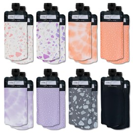 Binxus 16 PCS Leak Proof Empty Squeeze Pouches, Portable Travel Fluid Makeup Packing Bag Plastic Refillable Squeeze Pouches for Shampoo Conditioner Lotion Soap Hand Soap (Colorful)