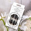 LOPMNGHT Black Coating Almond False Nails Solid Colors Press on