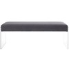 Modway Roam Modern Upholstered Bench With Acrylic Base In Gray