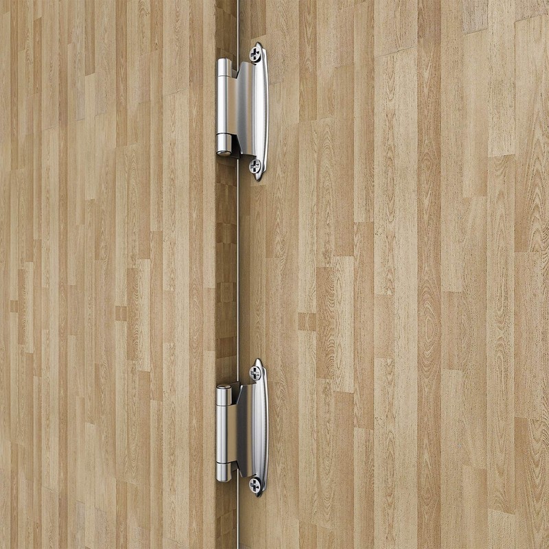 50 Pack Cabinet Door Hinges, 1/2 Inch Self Closing Overlay