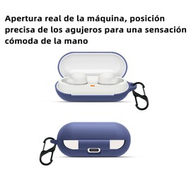 QWYJ for Sony WF-C500 Case Carcsa Protectora de Silicona, para Sony WF-C500 Funda de Carga Portátil con Mosquetón Llavero Anti-perdida (Negro)