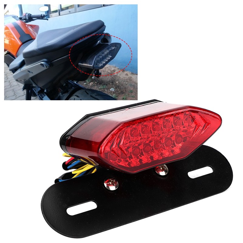 Universal Vintage Motorcycle LED Tail Light Turn Signal Lamp Taillight