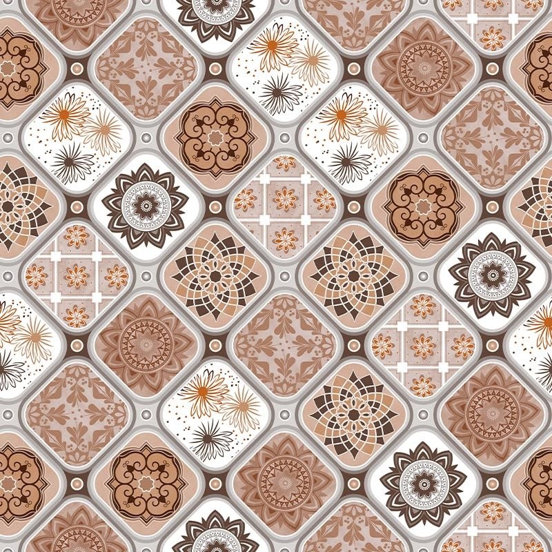 Martina Home Jucar Round Oilcloth Tablecloth 140cm Brown