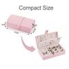 Travel Jewelry Box Case, Portable 2 Layer PU Jewelry Organizer