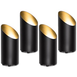 Unirence 4Pack Up Lights Indoor Floor Can Light Uplighting Indoor Spotlights with 2700K GU10 Bulb Accent Spot Lights Indoor for Home Tree Picture Living Room with 5.9 FT Plug Cord and Foot Switch