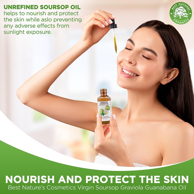 Best Nature's Cosmetics Virgin Soursop Graviola Guanabana Oil (Organic, Undiluted,