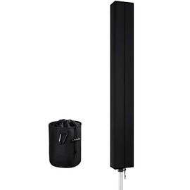 Dokon Rotary Washing Line Covers Waterproof Rotary Airer Cover Heavy Duty 600D Oxford Anti-UV Rotary Clothes Line Cover with Clothes Peg Bag, Rotary Dryer Cover with Zip (180x15x15cm) - Black