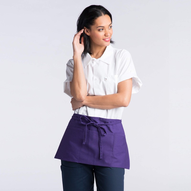 Uncommon Threads Unisex Waist Apron 3 Section Pocket, Purple, One