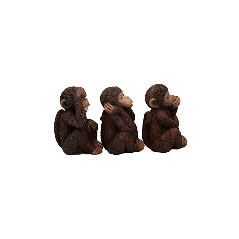 Wise Monkeys See Hear Speak No Evil Ape Chimpanzees Collectible