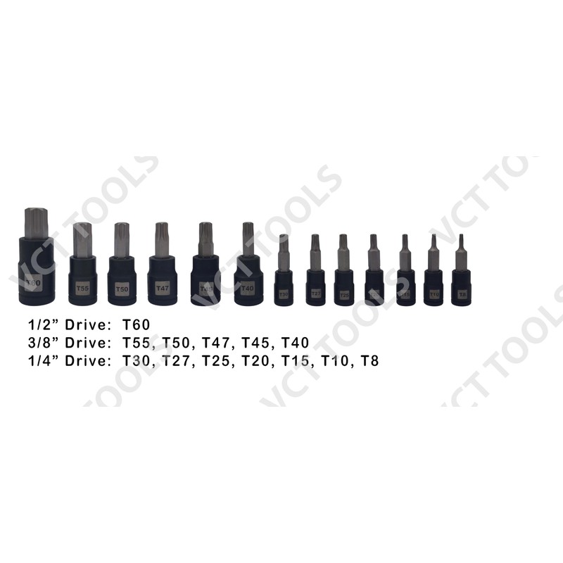 VCT 25PC Impact Torx Bit Socket and Female External Socket