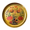 Decorative Peacock Brass Thali Plate Brass Thali Prasad Plate for