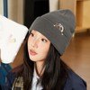 Weuiean GOZZ-95 Dog Embroidered Knit Hat, Ribbed Knit Cap, Men's,