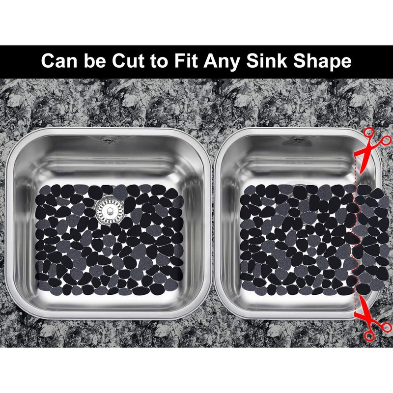 Yolife Pebble Kitchen Sink Mats, PVC Sink Protectors Mat for