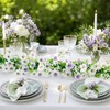 Eucalyptus Garland with White Petunias Flowers Fake Flowers,6FT-2Pcs