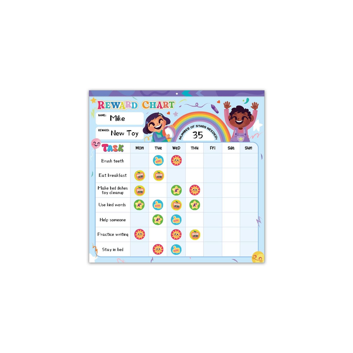 LFMUZM Behavior Reward Chart System - Pad with 26 Chore Charts for Kids ...