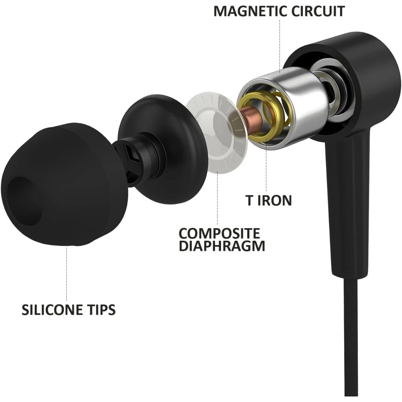 M M E 100 Pack of BLACK 3.5mm In Ear