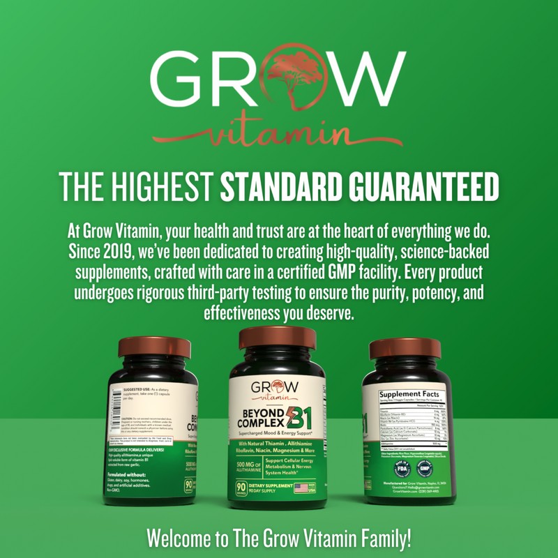 Grow Vitamin B1 Complex - Allithiamine Natural Vitamin B1 Supplement