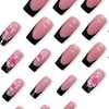 Flower Pattern Fake Nails with Nail File & Tape, 24pcs/set