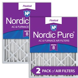 Nordic Pure 20x20x4 (19_1/2 x 19_1/2 x 3_5/8) Pleated MERV 8 Air Filters 2 Pack