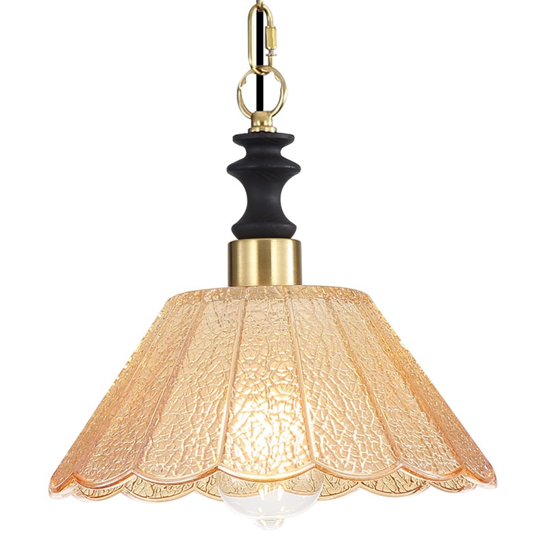 EFINEHOME Glass Modern Farmhouse Pendant Light, 1-Light Indoor Hanging Lamp