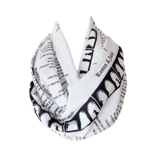 Etwoa Shakespeare Romeo and Juliet Book Infinity Scarf Circle Loop