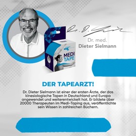 Medi-Tape Sport 5 m Latex-Free Kinesiology Tape with 150% Elasticity, Breathable & Waterproof Physio Tape for Ultimate Hold, Kinesio Tape in Blue