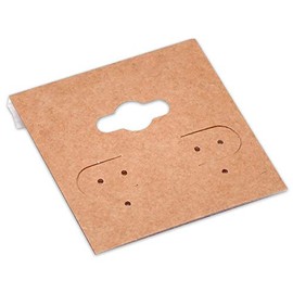 The Display Guys 100-pc Earring Cards for Selling - Jewelry Hanging Earring Display Cards, Earring Holder Cards (Kraft Brown, 2 x 2) Fit 3 Pairs