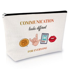 Speech Therapist Gifts for Women Makeup Bag Appreciation Thank You Gifts for SLP Speech Language Pathologist Birthday Christmas Thanksgiving Presents for Women Audiologist Travel Toiletry Pouch