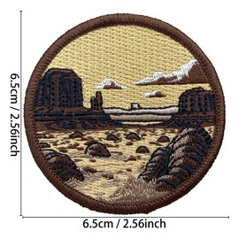 Western Desert Scenery Embroidered Patches/Sheets Iron On/Sew On with Heat Press Adhesive for Hats,Backpacks