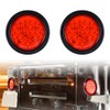 AMOPACORP 1 Pair 4 inch Round 24-LED Red Brake Stop