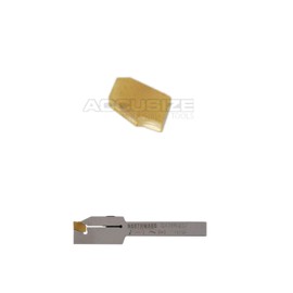 Accusize Industrial Tools 3/8'' x 1/2'' Heavy Duty Indexable Grooving/Parting Holder with 11 Gtn-2 Tin Coated Carbide Inserts, 2415-5022INS