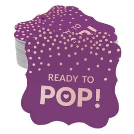 Inkdotpot Ready To Pop Baby Shower Bottle Tag Real Rose Gold Foil Favor Bracket Shape Hang Tags Pack Of 100