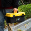 16 Inch Tool Box with Lock, 2-Layer Heavy-Duty Organizer with