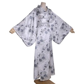 Women's Short Kimono Dress Floral Print Japanese Traditional Sexy Geisha Robe Bathrobe Skirt Belt Outfit