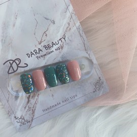 [Handmade nail tip] Terrazzo mixed mother-of-pearl nails / [수제네일팁] 테라조 믹스자개네일