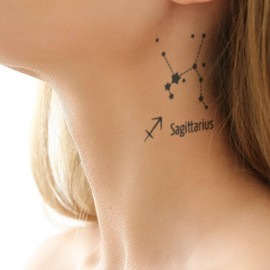 Sagittaurius - Schütze - Forever Never® | Temporäre Tattoos für Erwachsene - Hält bis zu 2 Wochen | vegan, wasserfest, EU-zertifiziert