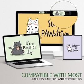 MESMOS Webcam Cover Slide, Cat Lovers Gifts for Women, Cat Lover Themed Thing, Mom Gifts for Women, Laptop Camera Cover Slide Cute (Large)