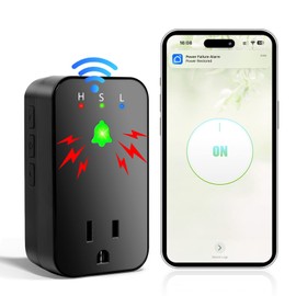 Power Failure Alarm WiFi, 110dB Loud Freezer Smart Power Outage Alarm with LED Indicator, 3 Volume Levels & Voltage Detection, Socket Expansion, App Alerts, for Refrigerator, Sump Pump, Aquarium