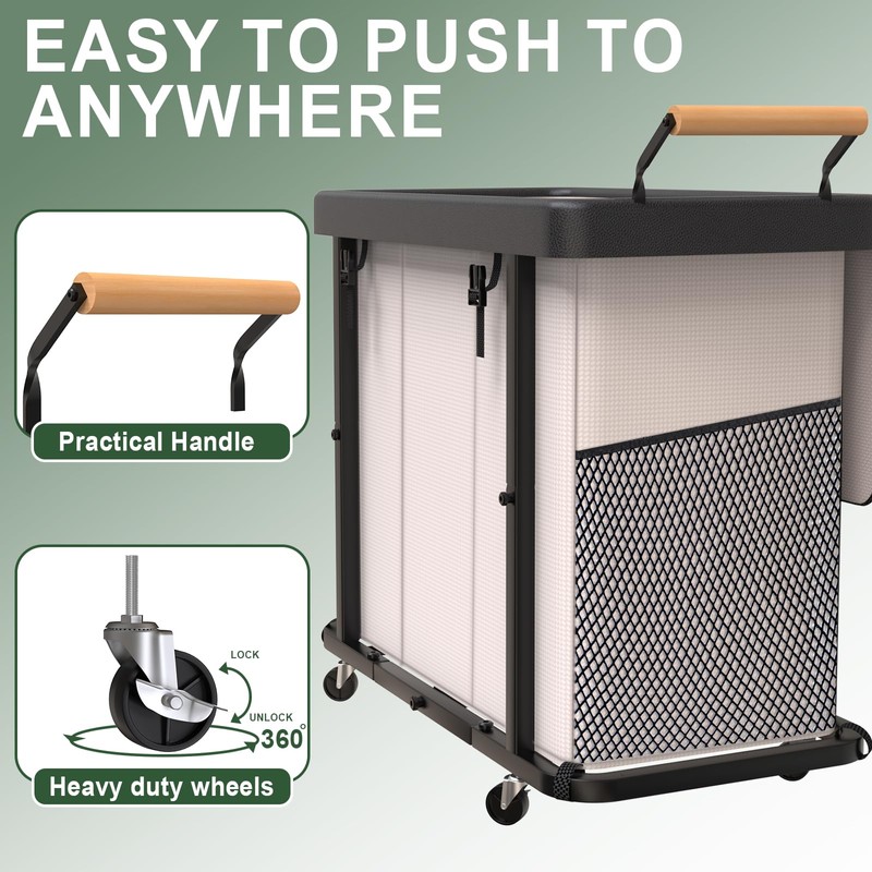 230L (60 Gal) Extra Large Fashion Laundry Sorter 3 Section