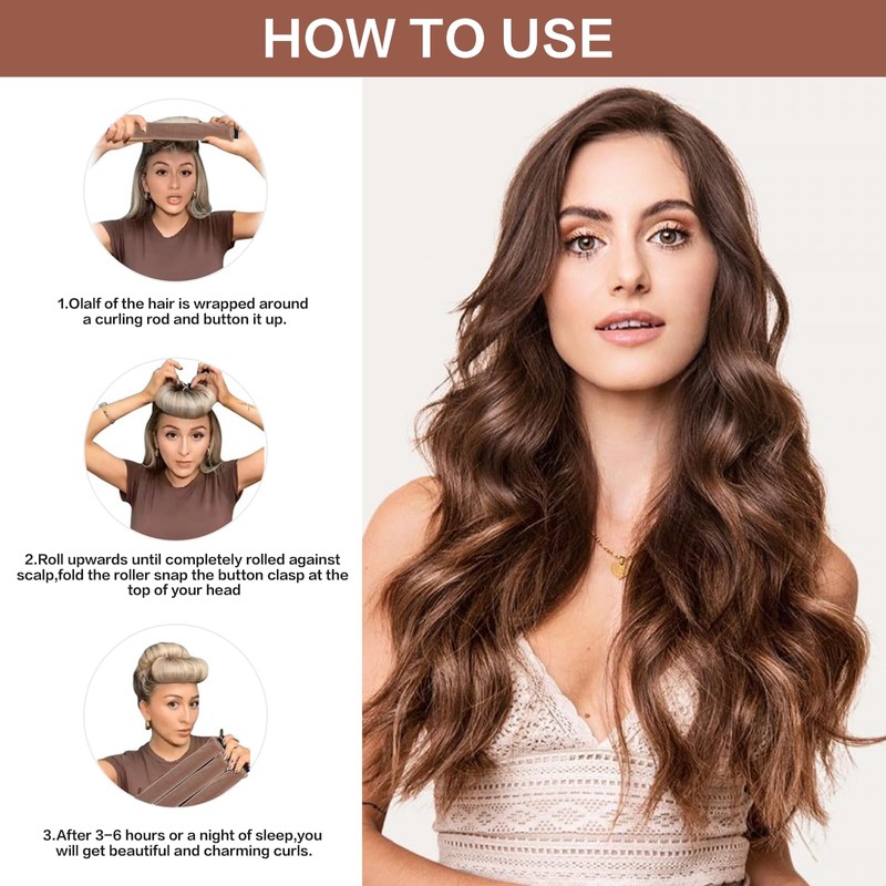 Asheyya 5 Pcs Heatless Blowout Rods Set, Jumbo Flexi Rods
