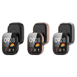 PINHEN for Redmi watch4 Protective Cover, Smart Watch Case, Full Protection, Shockproof, Easy to Remove, High Transmittance, Screen Protector, Protective Case, Set of 3 (3 Pcs Set2)