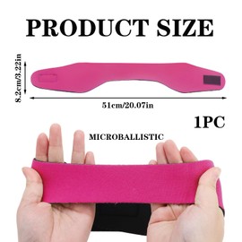 Children's Swimming Headband, Swimming Cap, Neoprene Swimming Band with Velcro Fastening and Ear Protection for Water Fun, Size M (Blue) (Pink)