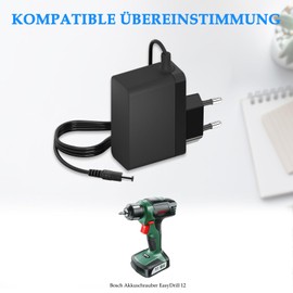 Charger for Bosch EasyDrill 12 Cordless Screwdriver, Replace the Original 1600A01P1P Charging Cable Power Supply 1.8 m Cable Length